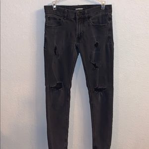 Express ripped skinny jeans
